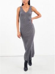 LA Angels Sukienka dzianinowa w kolorze szarym rozmiar: L. Szare sukienki damskie LA Angels, na co dzień, l, bez wzorów, z dzianiny, bez kołnierzyka, bez ramiączek, maxi, proste. Za 104.99 zł.