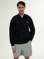 4F Bluza bomberka regular męska - czarna M. Czarne bluzy bez kaptura męskie 4f, m, z bawełny. Za 199.99 zł.