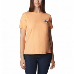 Koszulka Damska Columbia Sun Trek Graphic Tee II T-Shirt. Brązowe bluzki damskie Columbia, l, bez wzorów, z bawełny, sportowe, bez kołnierzyka, bez ramiączek. W wyprzedaży za 105.35 zł.