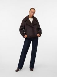 Vero Moda Kurtka przejściowa w kolorze ciemnobrązowym rozmiar: L. Brązowe kurtki damskie Vero Moda, l, bez wzorów, bez kaptura. Za 239.86 zł.