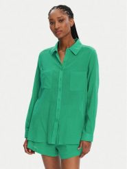 Seafolly Koszula Breeze 55428-TO Zielony Regular Fit. Zielone koszule damskie Seafolly, s, bez wzorów, z bawełny, bez kołnierzyka, bez ramiączek. Za 299.99 zł.
