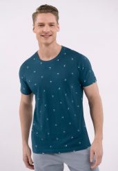 T-shirt z nadrukiem all over T-NEPTUN. Niebieskie t-shirty męskie Volcano, na lato, l, bez wzorów, z bawełny, bez kołnierzyka. Za 69.99 zł.
