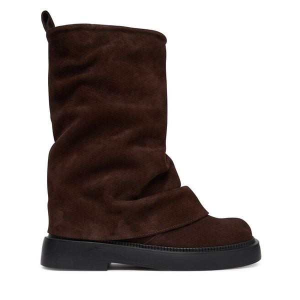 Botki Bronx. Brązowe botki damskie Bronx, bez obcasa, na płaskiej podeszwie, bez zapięcia. Za 999.99 zł.