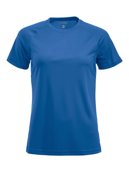 Clique Premium Active-T Women sportowa koszulka z poliestru – royal blue. Niebieskie bluzki sportowe damskie CLIQUE, s, bez wzorów, z poliesteru, bez ramiączek. Za 123.82 zł.