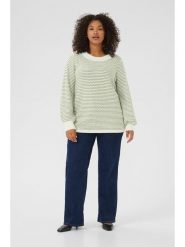 KAFFE curve Sweter w kolorze biało-zielonym rozmiar: S. Białe swetry klasyczne damskie KAFFE curve, s, bez kołnierzyka. Za 100.04 zł.