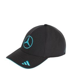 CZAPKA MERCEDES-AMG PETRONAS FORMULA 1 TEAM GEORGE RUSSELL. Czarne czapki męskie Adidas, bez wzorów, z materiału. Za 239.00 zł.