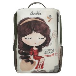 Plecak damski Anekke, wykonany z materiału tekstylnego z dekoracyjnym nadrukiem zamykany na zamek, kolorowy, 42575-001. Plecaki damskie Anekke, bez wzorów, biznesowe. Za 499.00 zł.