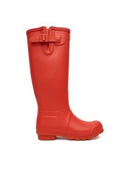 Hunter Kalosze CEO-SJY-T Czerwony. Czerwone kalosze damskie Hunter, bez wzorów, z kauczuku. Za 349.99 zł.