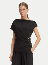 Rinascimento Bluzka CFC0128664003 Czarny Regular Fit. Czarne bluzki damskie RINASCIMENTO, xs, bez wzorów, z syntetyku, bez kołnierzyka, bez ramiączek. Za 399.99 zł.