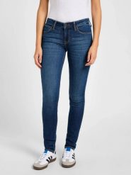 DAMSKIE SPODNIE LEE SCARLETT NEW LENGTHS 112355421. Spodnie materiałowe damskie Lee, bez wzorów, z jeansu. Za 219.99 zł.