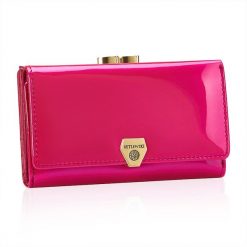 Portfel damski BETLEWSKI BPD-VS-108 ROSE. Czerwone portfele damskie Betlewski, bez wzorów, ze skóry. Za 139.99 zł.