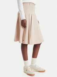 Lacoste Spódnica plisowana JF8319 Beżowy Regular Fit. Brązowe spódniczki damskie Lacoste, bez wzorów, z bawełny, plisowane. Za 704.99 zł.
