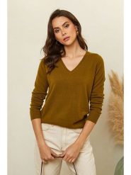 Soft Cashmere Sweter w kolorze oliwkowym rozmiar: 36. Brązowe swetry klasyczne damskie Soft Cashmere, z kaszmiru, bez kołnierzyka. Za 362.85 zł.