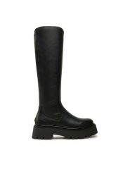 Aldo Kozaki Carelden 13838055 Czarny. Czarne kozaki damskie Aldo, ze skóry, bez obcasa, na płaskiej podeszwie. Za 559.99 zł.