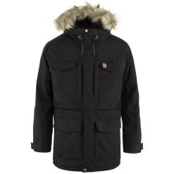 Kurtka zimowa męska Fjallraven Nuuk Parka. Czarne parki męskie Fjällräven, na zimę, m, bez wzorów, z futra. Za 2,199.00 zł.