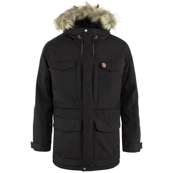 Kurtka zimowa męska Fjallraven Nuuk Parka. Czarne kurtki męskie Fjällräven, na zimę, m, bez wzorów, z futra. Za 1,869.00 zł.