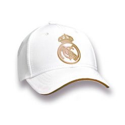 Czapka Real Madryt Jr - oficjalna licencjonowana. Białe czapki męskie Real Madrid, bez wzorów, sportowe. Za 99.00 zł.