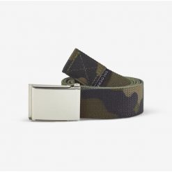 Pasek Solognac 100 camo. Zielone paski męskie SOLOGNAC, bez wzorów, z materiału. Za 39.99 zł.