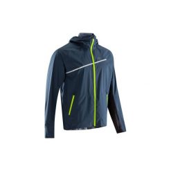 Kurtka wodoodporna do biegania TRAIL męska. Szare kurtki treningowe męskie KALENJI, m, bez wzorów, z materiału, do biegania. Za 249.99 zł.