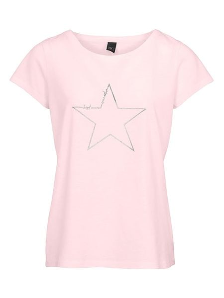 Heine Koszulka w kolorze jasnoróżowym rozmiar: 44. Różowe t-shirty damskie Heine, bez wzorów, z bawełny, bez kołnierzyka. Za 59.95 zł.