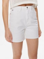 Tommy Hilfiger Szorty jeansowe WW0WW41321 Biały Regular Fit. Białe szorty damskie Tommy Hilfiger, bez wzorów, z jeansu. Za 299.99 zł.