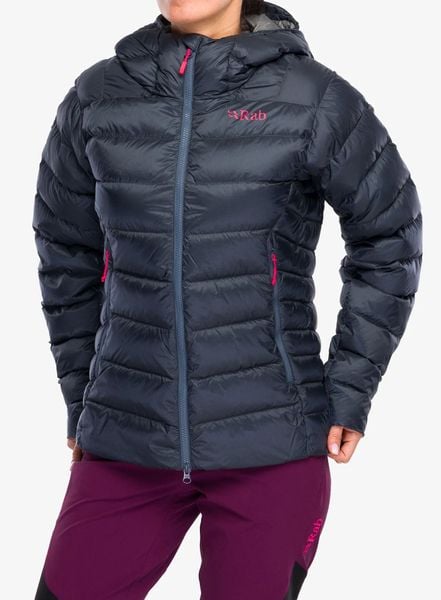 Kurtka puchowa damska Rab Electron Pro Hoody. Szare kurtki damskie RAB, na zimę, l, bez wzorów, z materiału, bez kaptura. Za 1,083.49 zł.