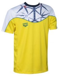 Koszulka techniczna sportowa Arena Bishamon Australia. Żółte bluzki sportowe damskie Arena, s, z materiału, bez ramiączek, na fitness i siłownię. Za 171.98 zł.