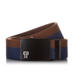 Pasek parciany PAOLO PERUZZI PW-20-95 brązowo-granatowy. Brązowe paski męskie Paolo Peruzzi, bez wzorów, z materiału. Za 15.75 zł.