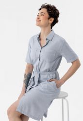 Letnia sukienka G-SALIN. Sukienki damskie Volcano, na co dzień, na lato, m, bez wzorów, z bawełny, klasyczne, bez kołnierzyka, bez ramiączek, mini, proste. Za 169.99 zł.