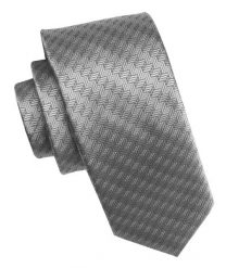 Elegancki i Modny Męski Krawat - Angelo di Monti - Srebrny, Drobny Wzór. Szare krawaty i muchy męskie Angelo di Monti, bez wzorów, z tkaniny, eleganckie. Za 45.00 zł.