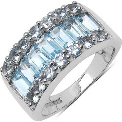 BELINDA Srebrny pierścionek obrączka blue topaz 3,5 ct. Niebieskie pierścionki damskie Braccatta, z granatem, srebrne. Za 435.00 zł.