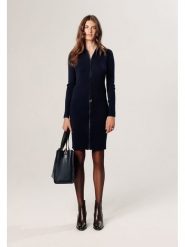 Rodier Sukienka w kolorze granatowym rozmiar: M. Niebieskie sukienki damskie Rodier, m, bez wzorów, z wełny, klasyczne, bez kołnierzyka, bez ramiączek, midi. Za 269.75 zł.