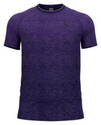 Koszulka męska Odlo ESSENTIAL SEAMLESS T-shirt crew neck l/s. Niebieskie t-shirty sportowe męskie Odlo, na wiosnę, l, z materiału, bez ramiączek, do biegania. Za 184.00 zł.