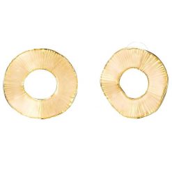 Lulu & Jane Kolczyki Stop metali Żółte złoto 1 ct Damski. Żółte kolczyki damskie Lulu & Jane, pozłacane, na sztyftcie. Za 99.99 zł.