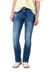 Timezone Dżinsy "Lisa" - Slim fit - w kolorze granatowym rozmiar: W28/L30. Niebieskie jeansy damskie Timezone. Za 153.71 zł.