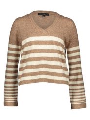 Vero Moda Sweter "Hurricane" w kolorze brązowo-beżowym rozmiar: S. Białe swetry klasyczne damskie Vero Moda, s, bez kołnierzyka. Za 48.39 zł.