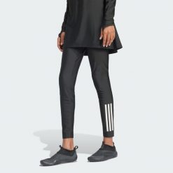 Legginsy 3-Stripes Swim. Czarne legginsy damskie Adidas, bez wzorów. Za 299.00 zł.