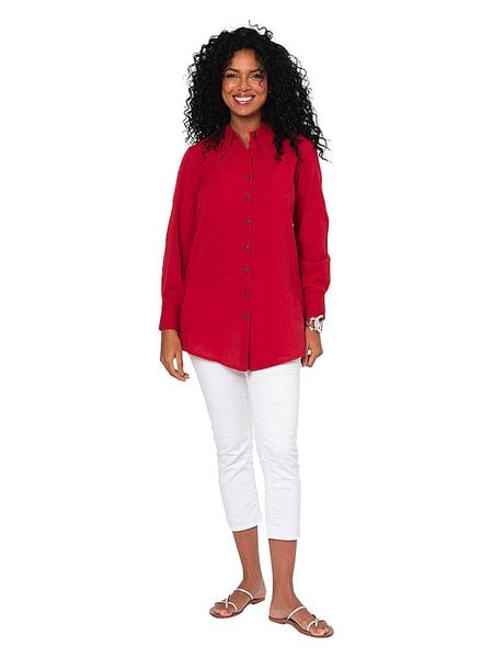Aller Simplement Koszula w kolorze czerwonym rozmiar: 38/40. Czerwone koszule damskie Aller Simplement, bez wzorów, klasyczne, bez kołnierzyka, bez ramiączek. Za 69.42 zł.