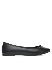 DeeZee Baleriny Z869-1 Czarny. Czarne baleriny damskie DeeZee, bez wzorów, ze skóry, bez obcasa. Za 79.99 zł.