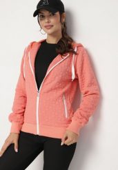 Różowa Rozpinana Bluza z Dodatkiem Bawełny Ozdobiona Troczkami Arsolina. Czerwone bluzy bez kaptura damskie Born2be, l, z bawełny. Za 89.99 zł.