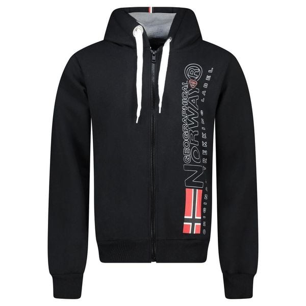 Bluza męska Geographical Norway Fogora Black czarna. Czarne bluzy z kapturem męskie Geographical Norway, m, z bawełny. Za 169.00 zł.