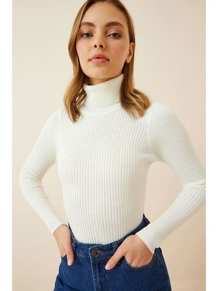 Happiness Istanbul Golf w kolorze białym rozmiar: 44. Białe golfy damskie Happiness Istanbul, bez wzorów, bez ramiączek. Za 47.82 zł.