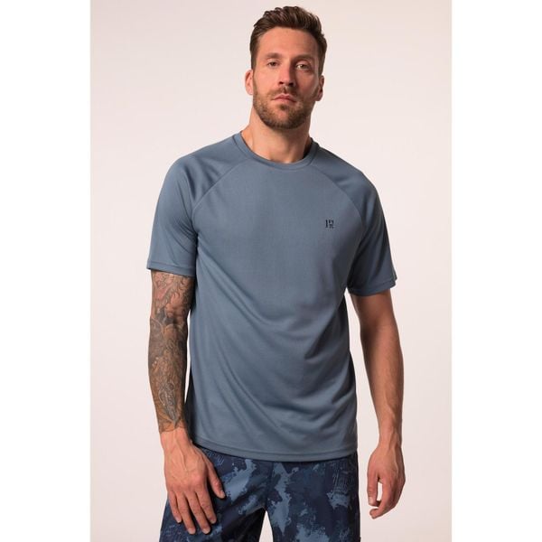 Męski T-shirt FLEXNAMIC® fitness rękaw 1/2 nadruk z tyłu QuickDry. Niebieskie t-shirty męskie JAY-PI, m, bez wzorów, z materiału, bez kołnierzyka. Za 143.99 zł.