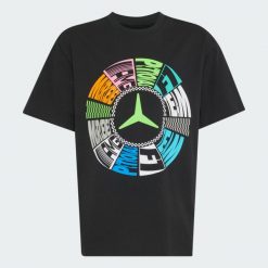 KOSZULKA MERCEDES - AMG PETRONAS FORMULA 1 TEAM LIGHTS ON. Czarne t-shirty damskie Adidas, s, bez wzorów, z bawełny, bez kołnierzyka. Za 149.00 zł.