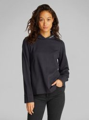 CALVIN KLEIN JEANS Bluza w kolorze czarnym rozmiar: S. Czarne bluzy z kapturem damskie Calvin Klein Jeans, s, z jeansu. Za 180.06 zł.