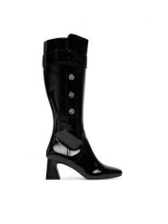 KARL LAGERFELD Kozaki KL31475A Czarny. Czarne kozaki damskie Karl Lagerfeld, ze skóry, bez obcasa, na słupku. Za 1,299.00 zł.