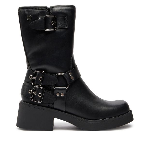 Botki Refresh. Czarne botki damskie Refresh, bez obcasa, na płaskiej podeszwie, bez zapięcia. Za 169.99 zł.