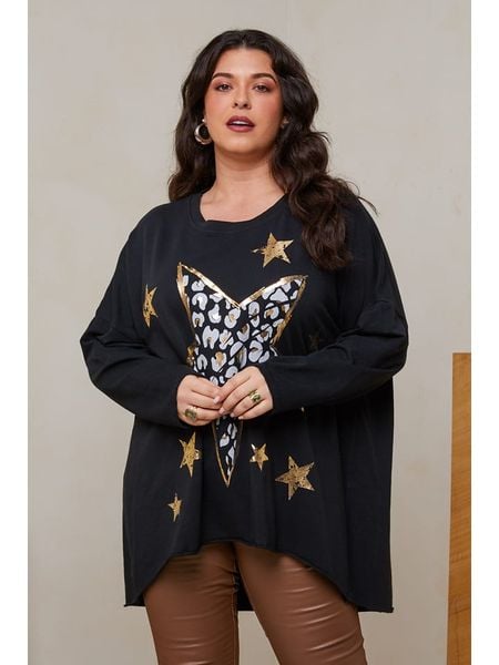 Curvy Lady Koszulka w kolorze czarnym rozmiar: 40/42. Czarne bluzki damskie Curvy Lady, bez wzorów, z bawełny, klasyczne, bez kołnierzyka, bez ramiączek. Za 109.26 zł.