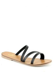 Manoukian shoes Skórzane klapki w kolorze czarnym rozmiar: 39. Czarne klapki damskie Manoukian Shoes, bez wzorów, bez obcasa. Za 83.81 zł.