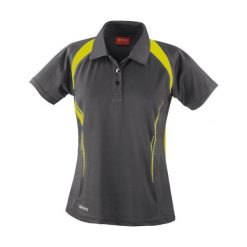 Damska koszulka polo Spiro Team Spirit. Szare bluzki damskie SPIRO, bez wzorów, sportowe, bez kołnierzyka, bez ramiączek. Za 156.50 zł.
